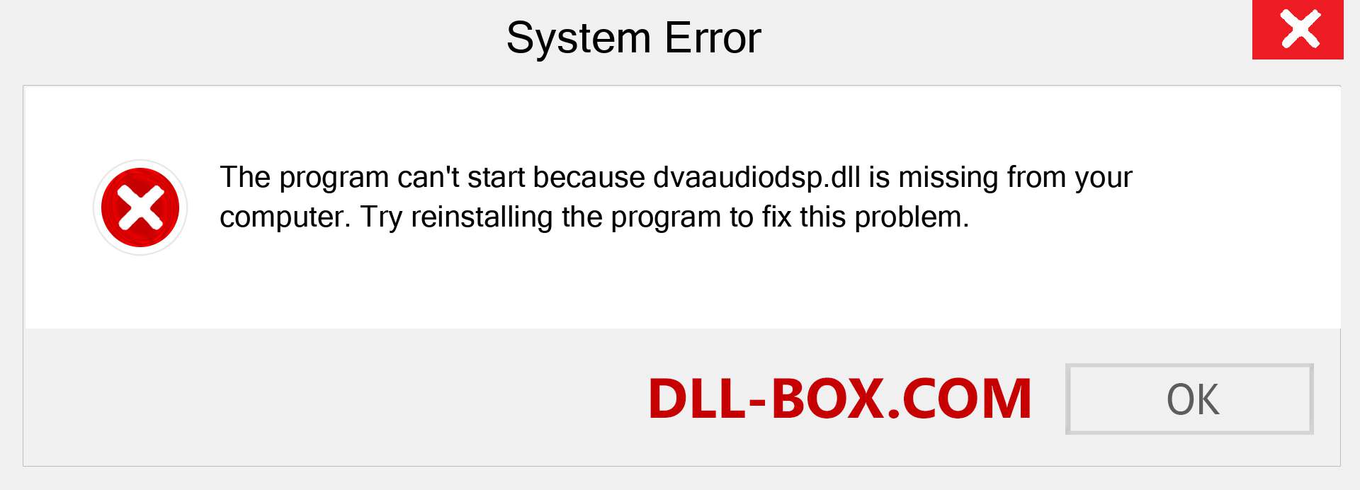  dvaaudiodsp.dll file is missing?. Download for Windows 7, 8, 10 - Fix  dvaaudiodsp dll Missing Error on Windows, photos, images